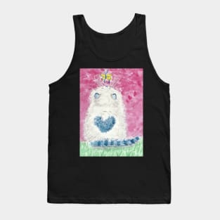 Cute  kitten cat blue  white butterfly  art Tank Top